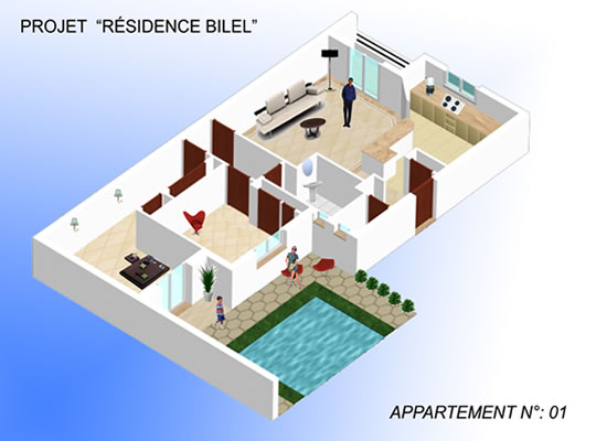Appartement Type 01 S+2