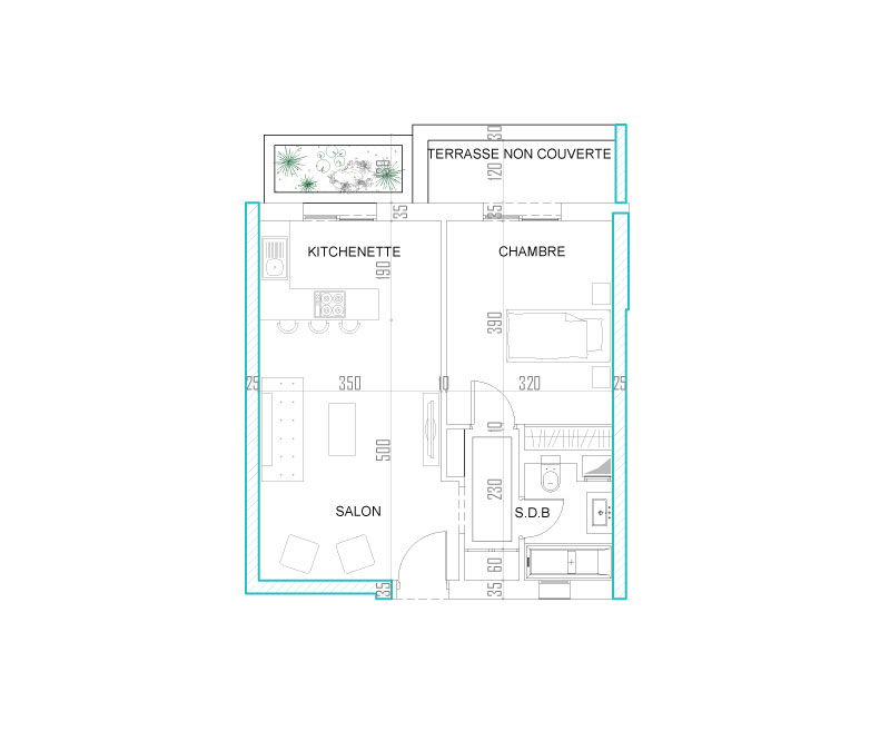 Appartement Type 2 (S+1)